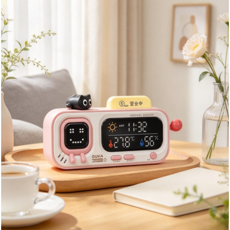 Plant Monitor - เครื่องวัดอุณหภูมิและความชื้นอัจฉริยะ พร้อมนาฬิกาแสดงอุณหภูมิและความชื้นภายในอาคาร ติดผนังหรือวางบนโต๊ะได้ เหมาะสำหรับตกแต่งบ้านและสำนักงาน รวมถึงผู้ที่รักการปลูกต้นไม้