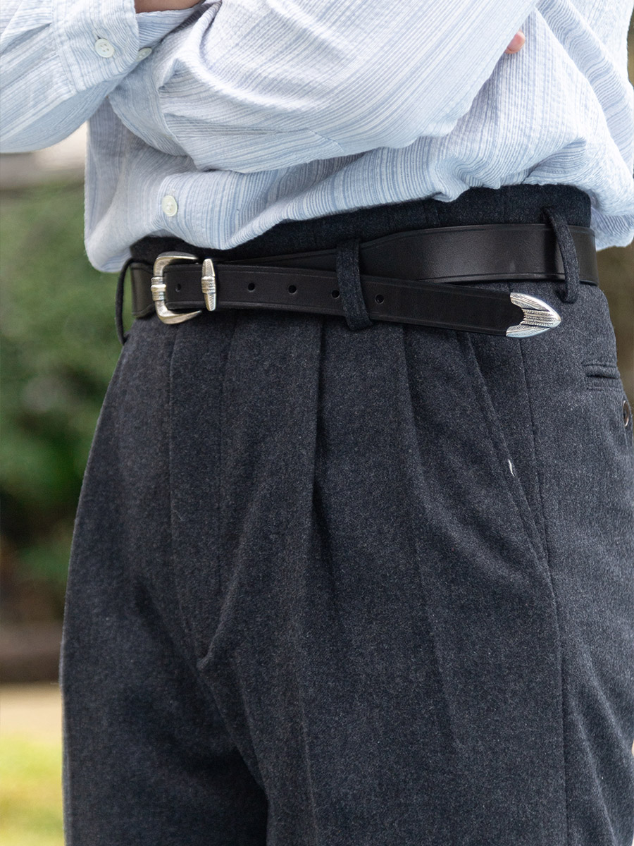 Smart Pot - POT&CRAFTSMAN Early Spring Collection - กางเกงจีบขากว้างสุภาพบุรุษผ้าสักหลาด,