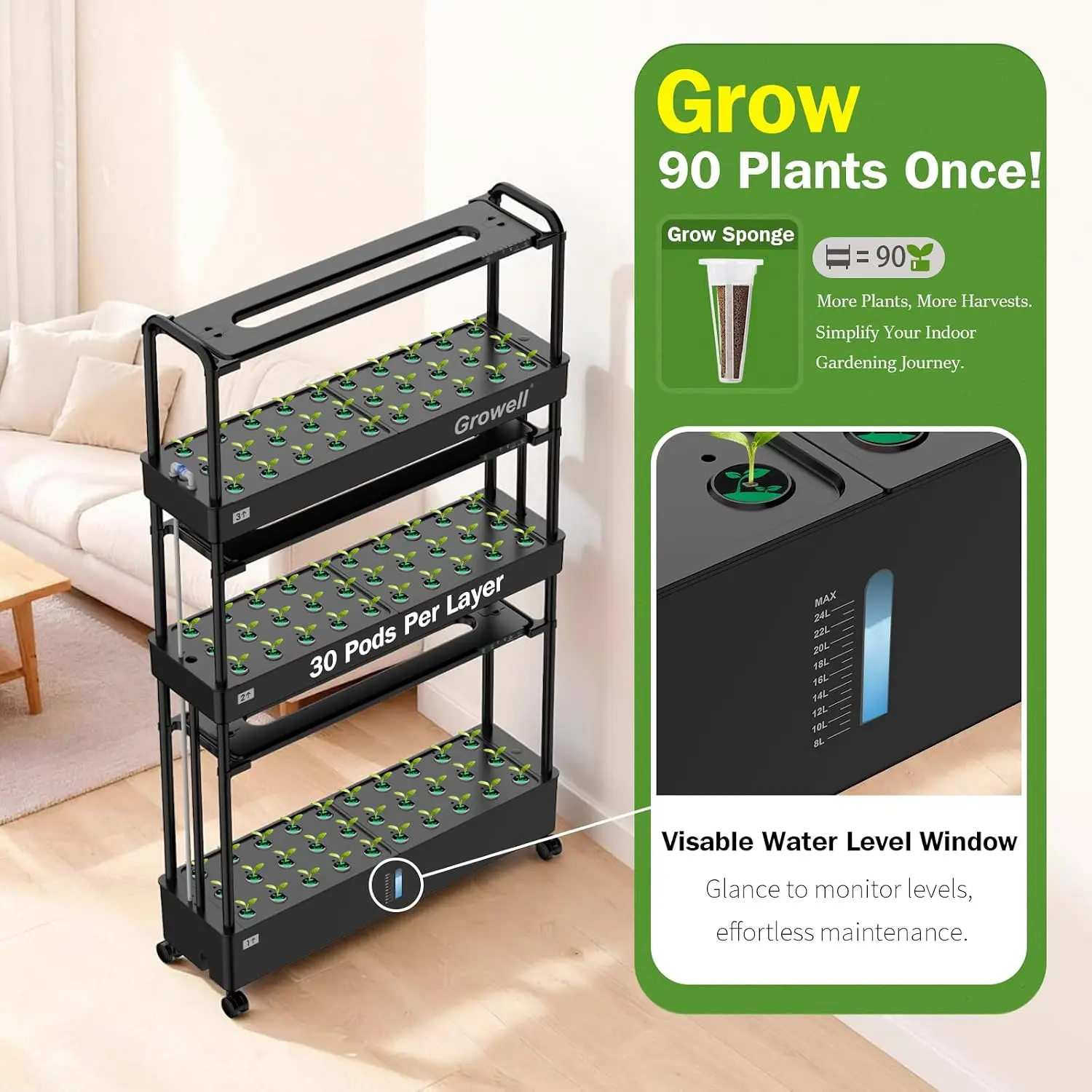 ชุดระบบปลูกพืชไฮโดรโปนิกส์ขนาด - Indoor Garden Kit บทวิจารณ์และราคา